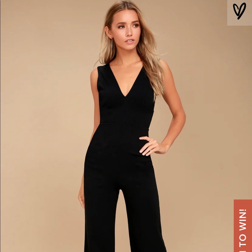 Lulu’s Backless Black Jumpsuit